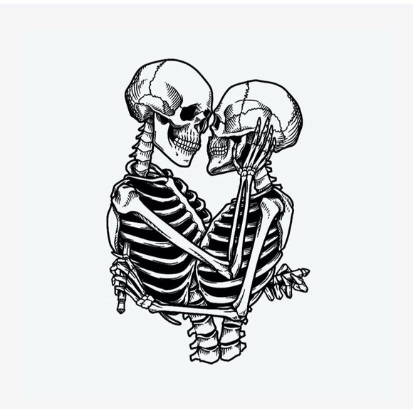 Inkbox Temporary Tattoo, Happy Endings, Skeletons- 6.5 in X 6.5 in - Picture 1 of 5